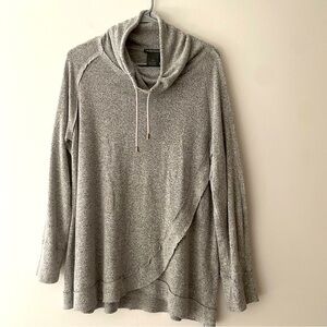 Chelsea & Theodore cowl neck grey jersey sweater L
